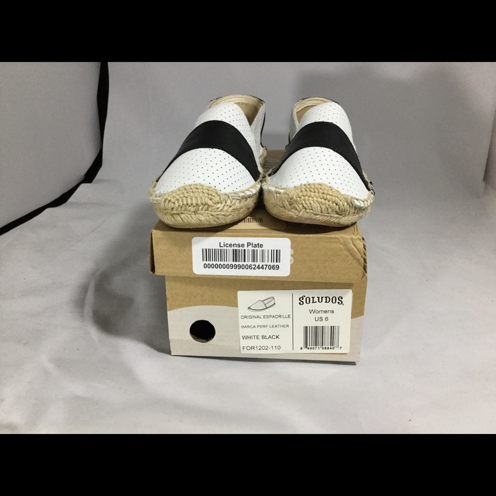New Soludos Black and White espadrilles, size 6